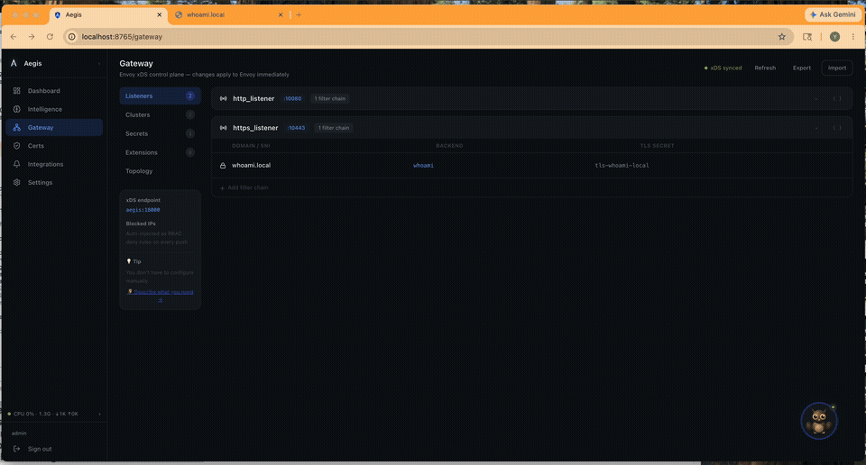 Owl AI configuring the whoami gateway